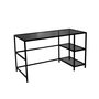 Hanah Home Mesa de Estudio M101F 130x60cm, Cristal Templado y Metal, Diseño Moderno e Industrial